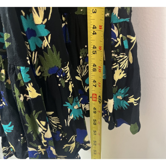 Free People Pages of Gold Maxi Dress XS Floral Crochet Cutout Full Boho Whimsi - Picture 10 of 12